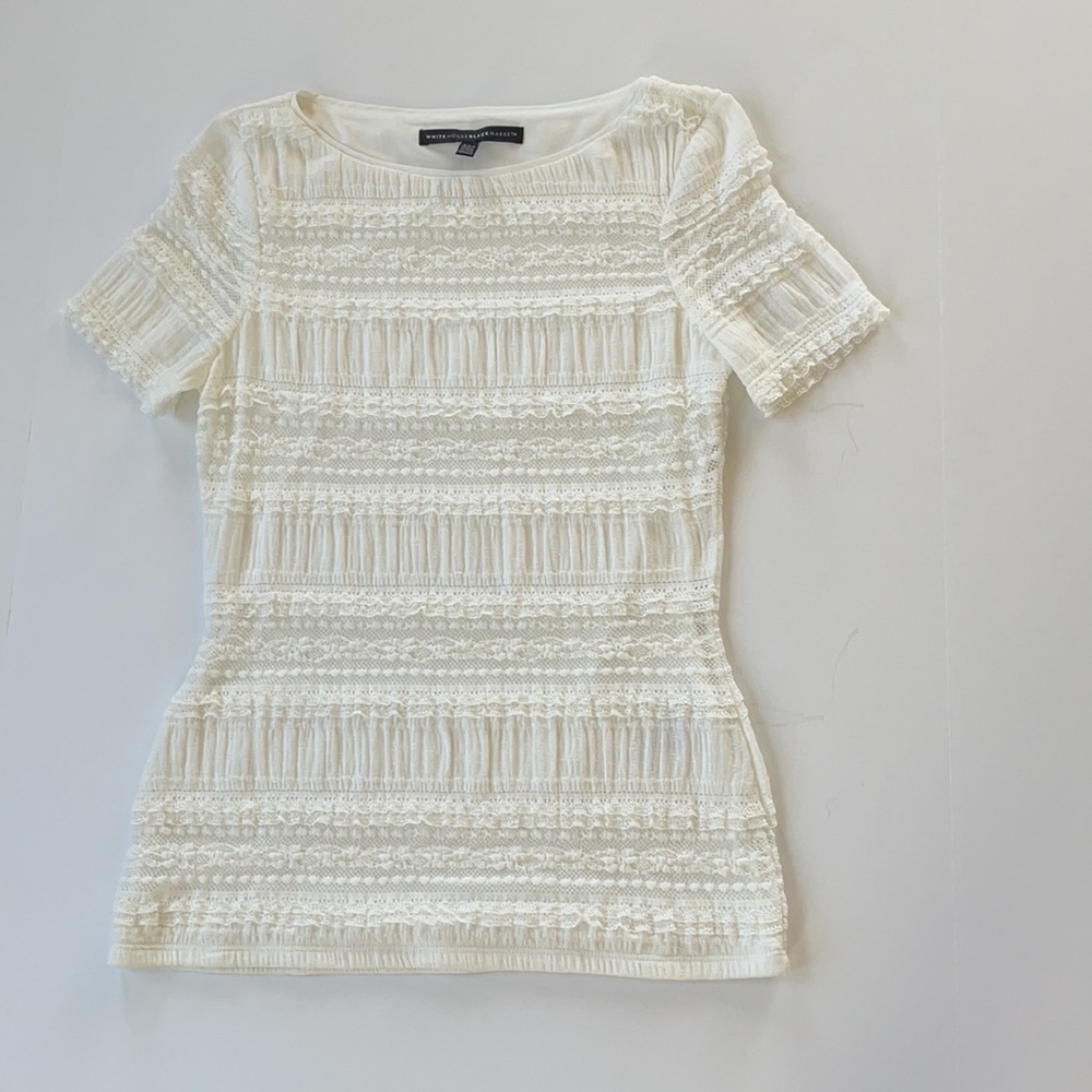 WHBM Lace Top Stretchy Ecru XX Small - Picture 15 of 15
